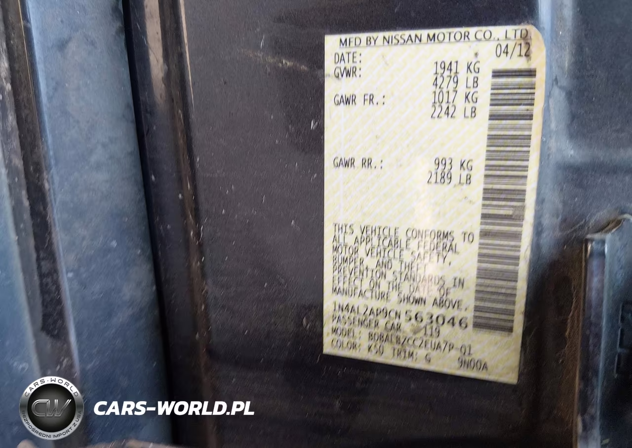 2012 Nissan Altima 2.5 S VIN:1N4AL2AP9CN563046 - 9