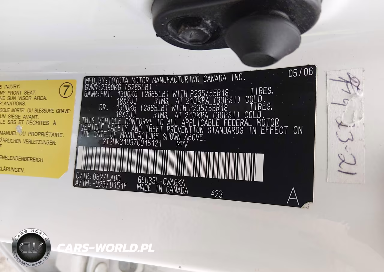 2007 Lexus Rx 350 VIN:2T2HK31U37C015121 - 9