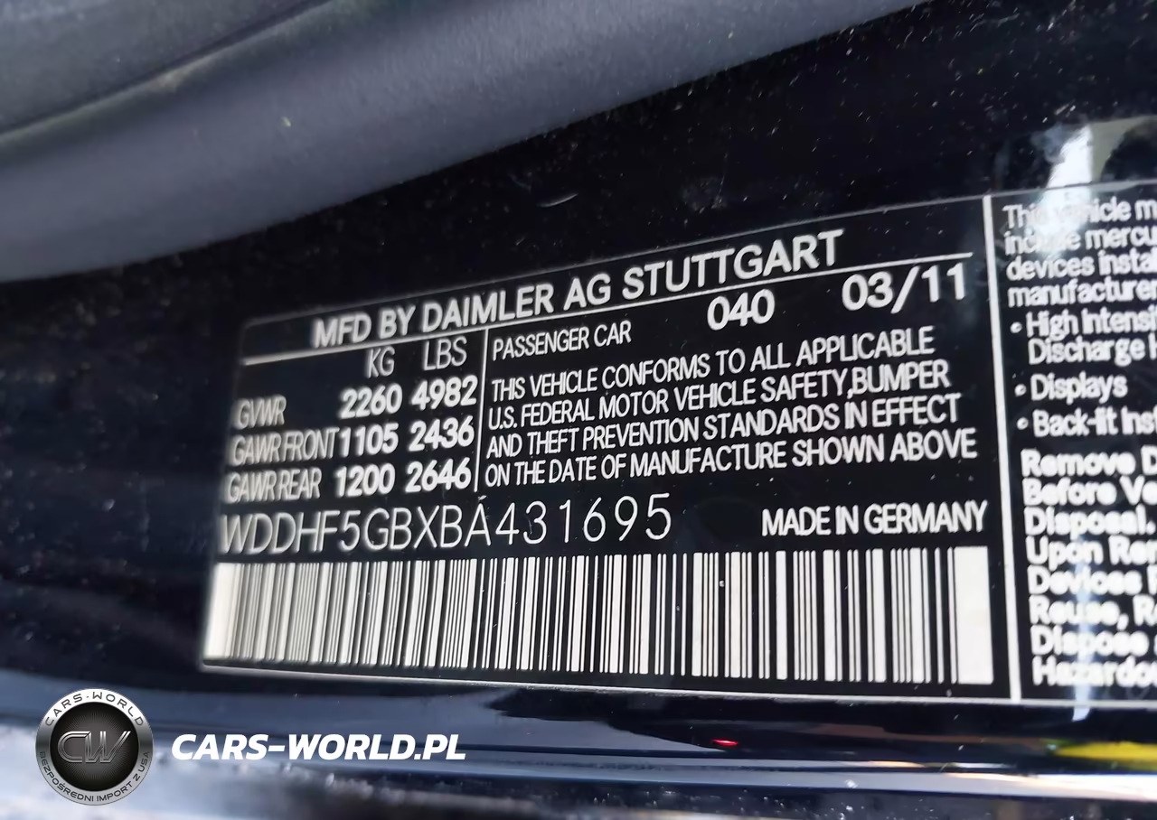 2011 Mercedes-Benz E 350 VIN:WDDHF5GBXBA431695 - 9