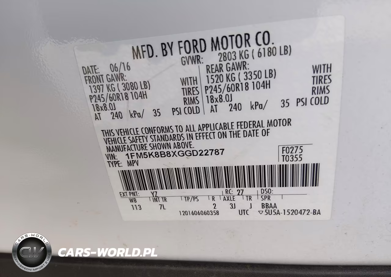 2016 Ford Explorer VIN:1FM5K8B8XGGD22787 - 9