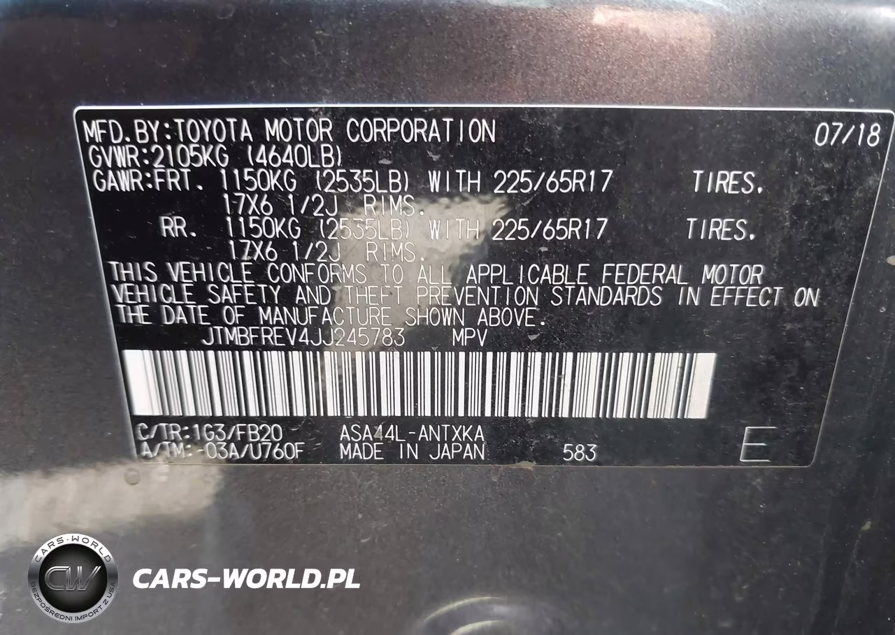 2018 Toyota Rav4 Le VIN:JTMBFREV4JJ245783 - 9