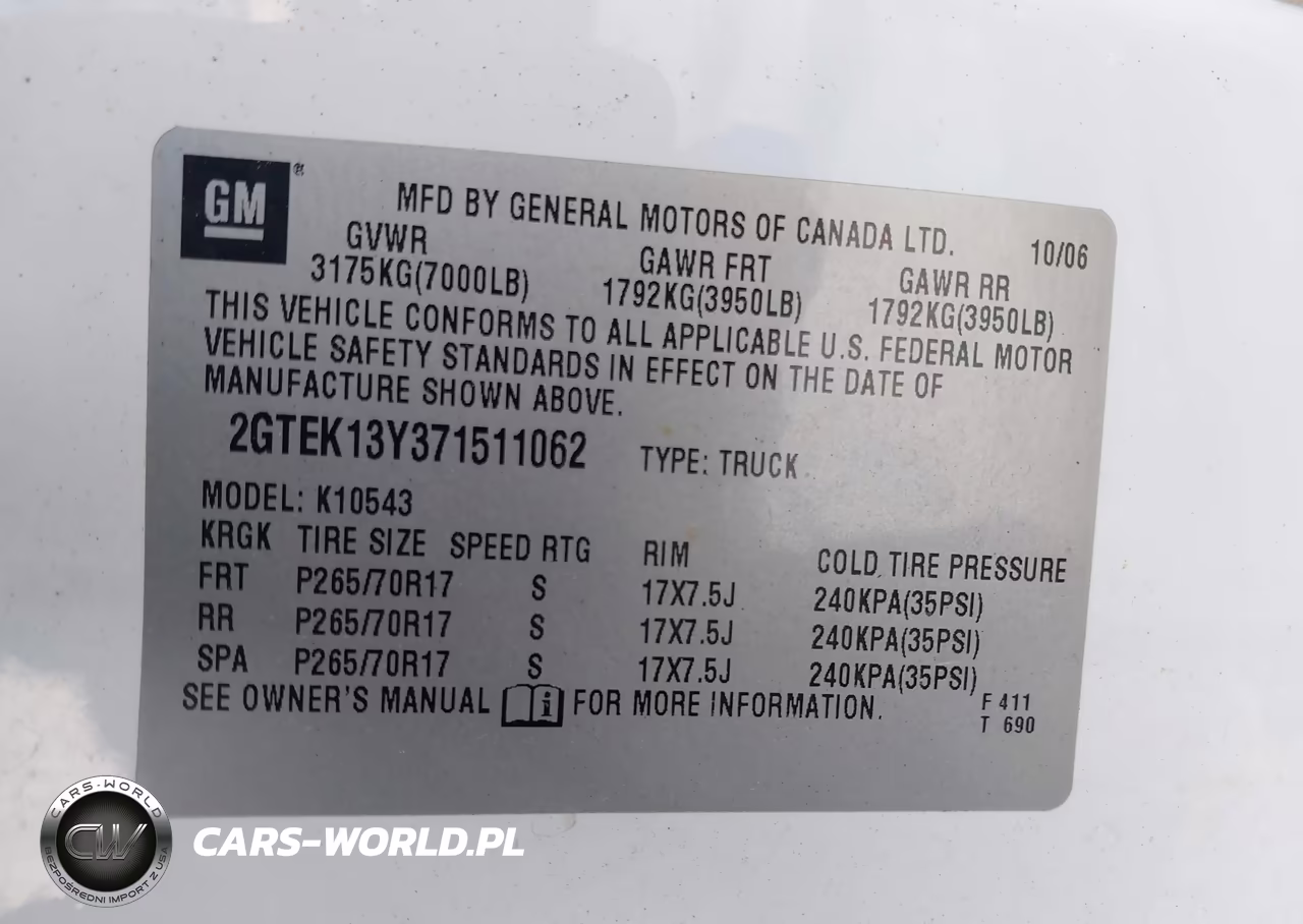 2007 GMC Sierra 1500 Slt VIN:2GTEK13Y371511062 - 9