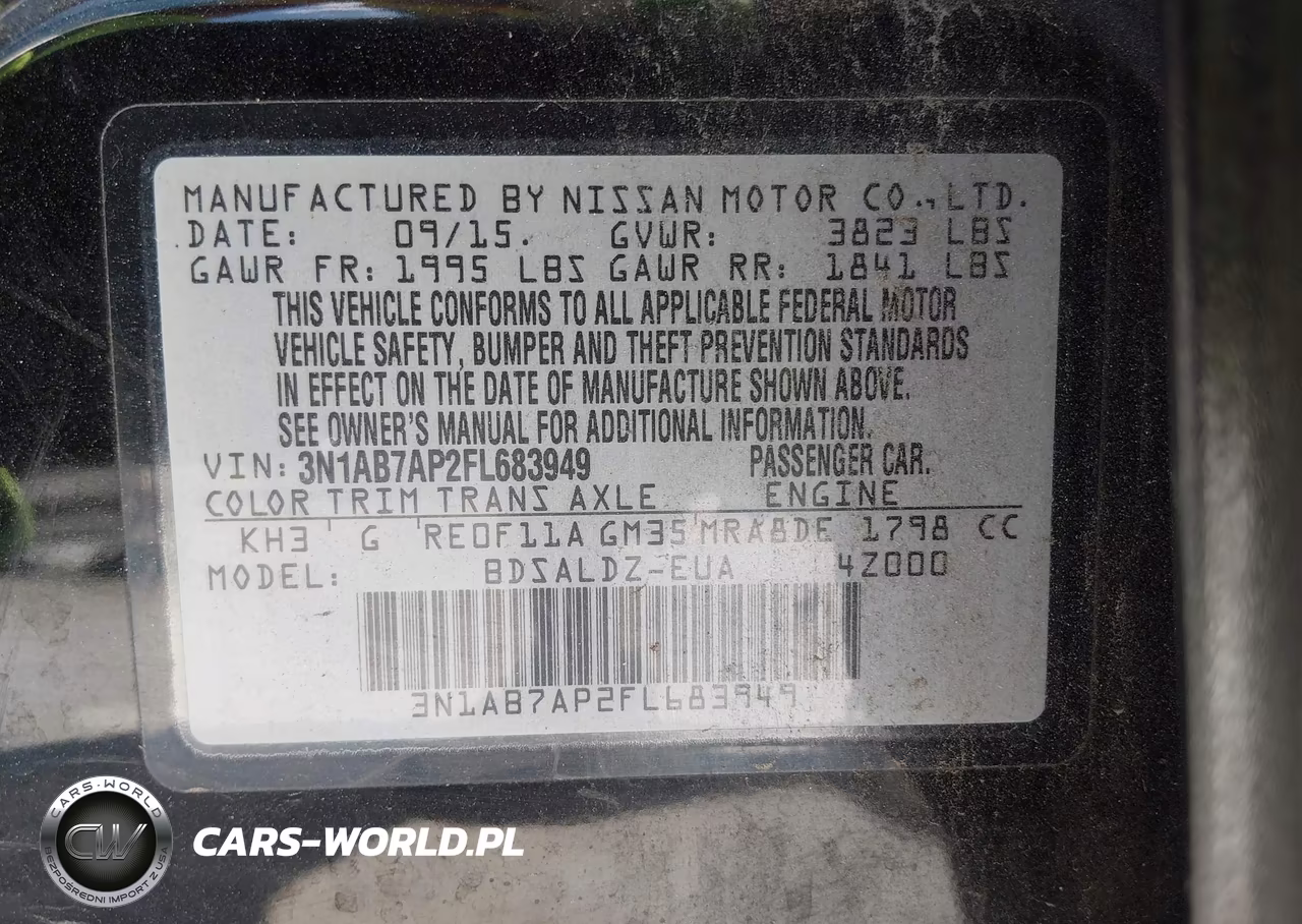 2015 Nissan Sentra Sv VIN:3N1AB7AP2FL683949 - 9