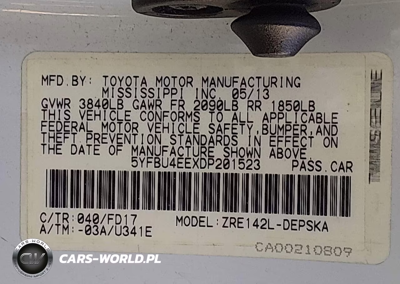 2013 Toyota Corolla S VIN:5YFBU4EEXDP201523 - 9