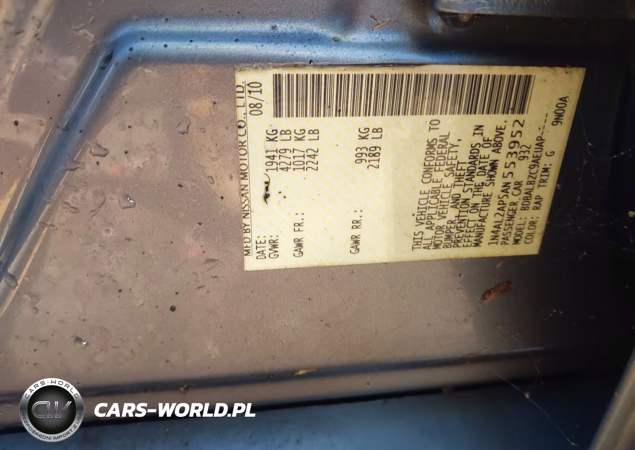 2010 Nissan Altima 2.5 S VIN:1N4AL2AP5AN553952 - 9
