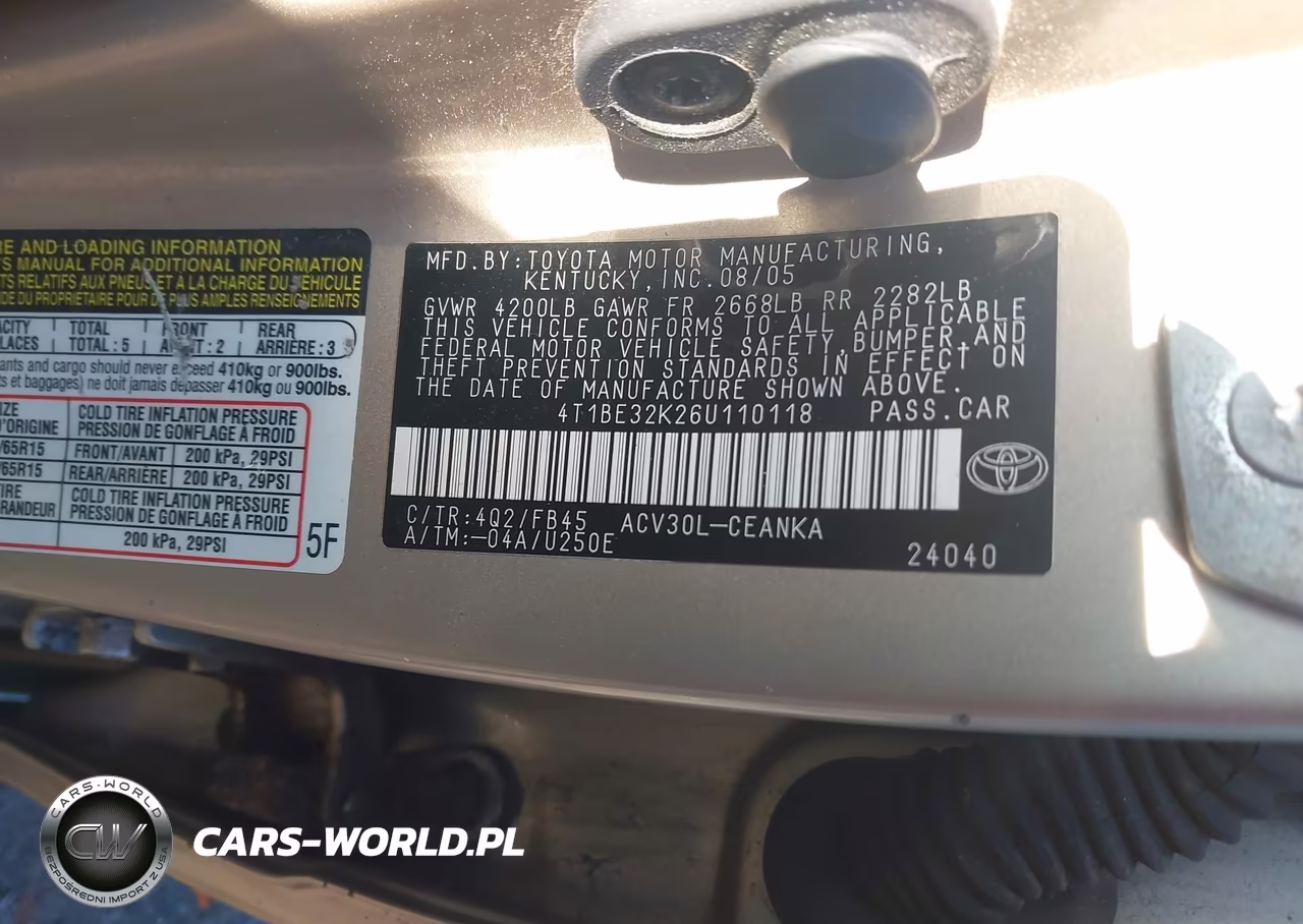 2006 Toyota Camry Le VIN:4T1BE32K26U110118 - 9