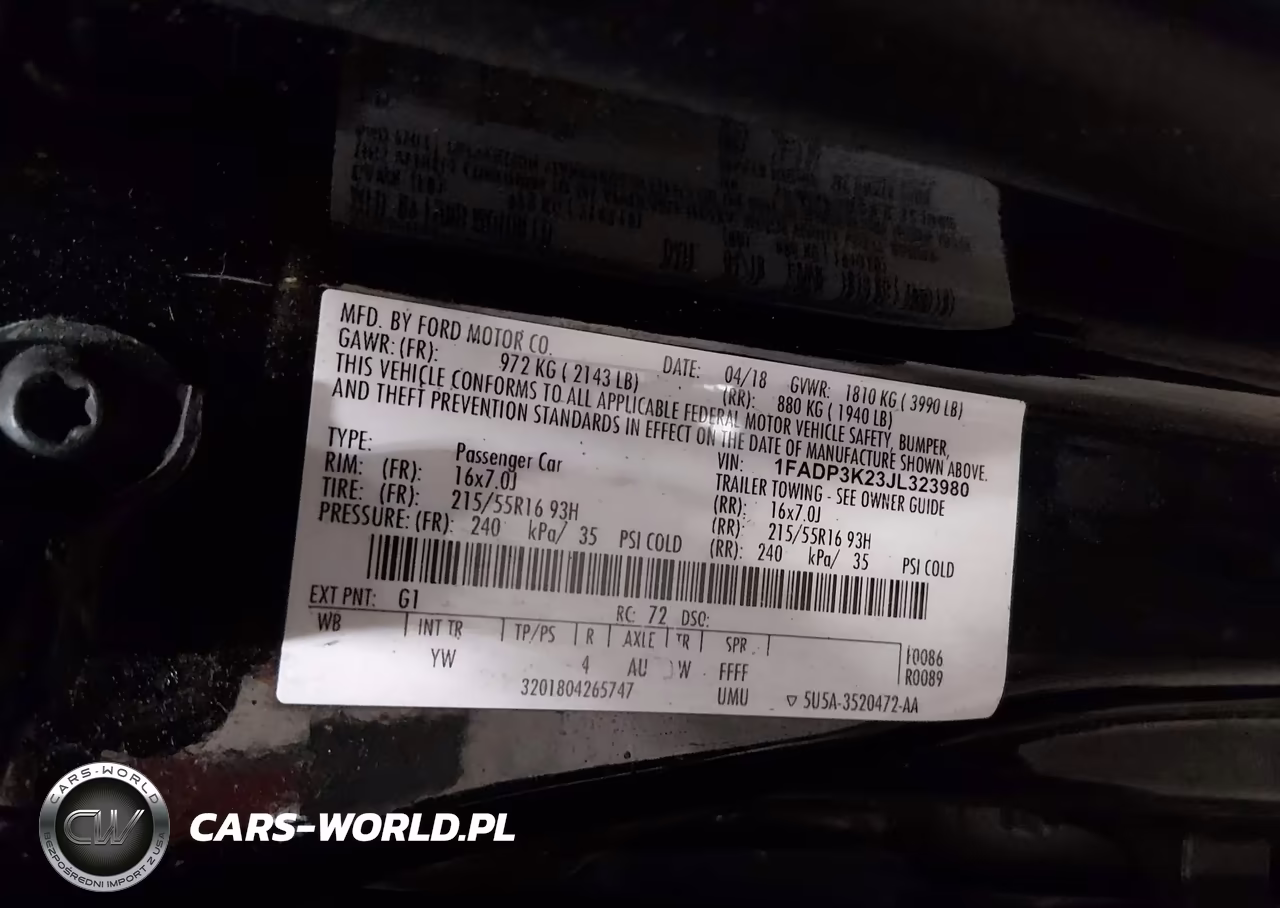 2018 Ford Focus Se VIN:1FADP3K23JL323980 - 9