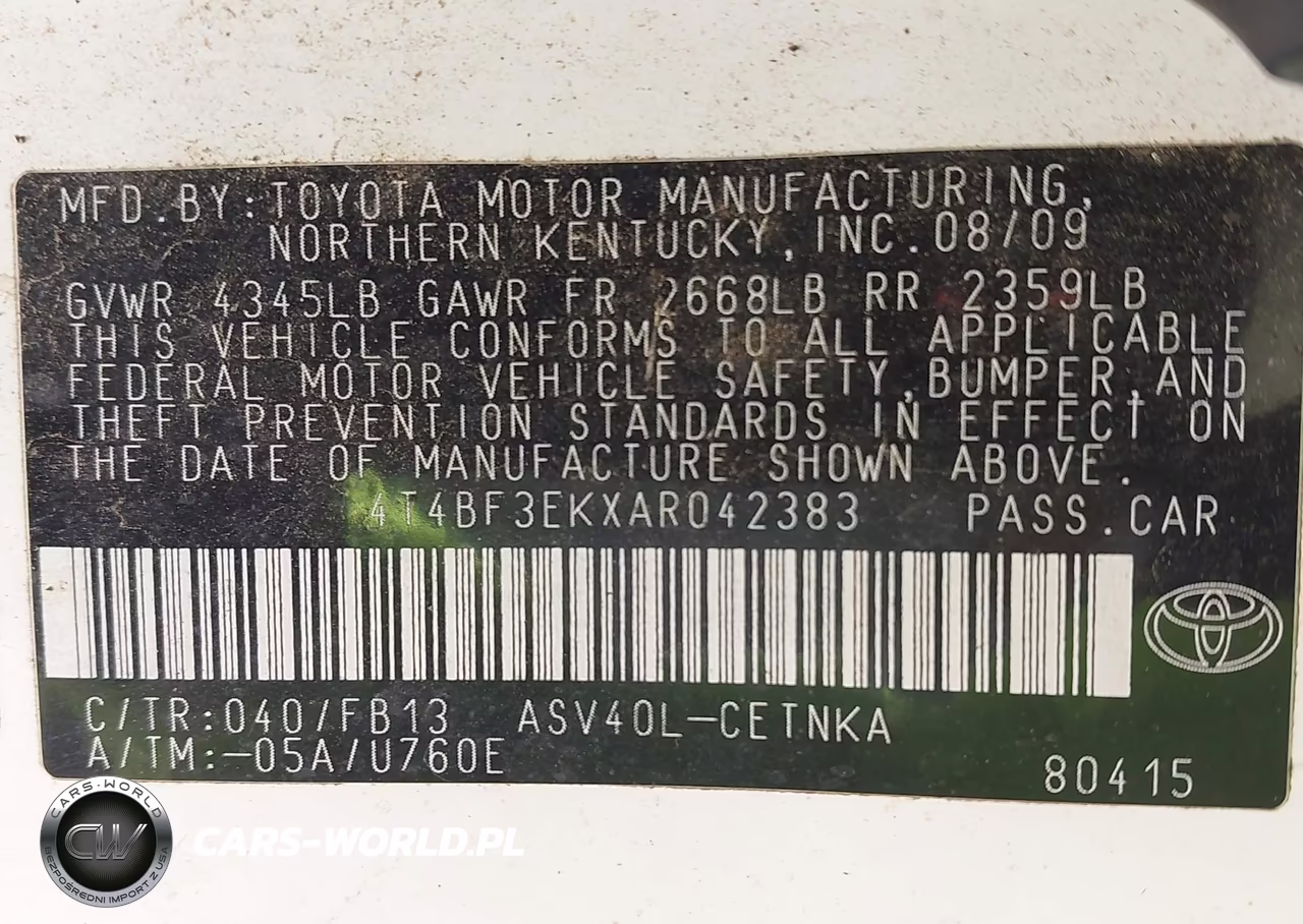 2010 Toyota Camry Le VIN:4T4BF3EKXAR042383 - 9