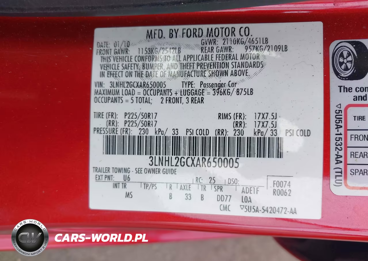 2010 Lincoln Mkz VIN:3LNHL2GCXAR650005 - 9