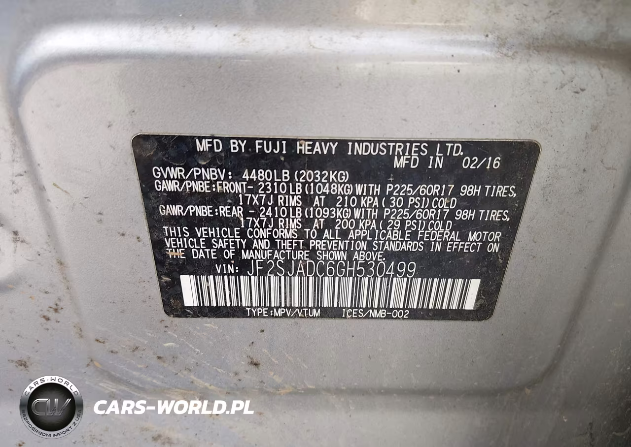 2016 Subaru Forester 2.5I Premium VIN:JF2SJADC6GH530499 - 9