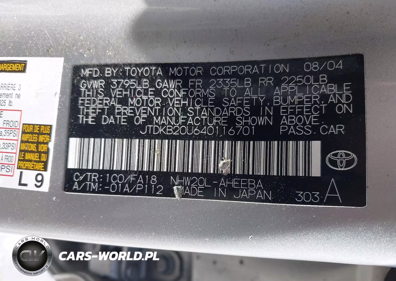 2004 Toyota Prius VIN:JTDKB20U640116701 - 9