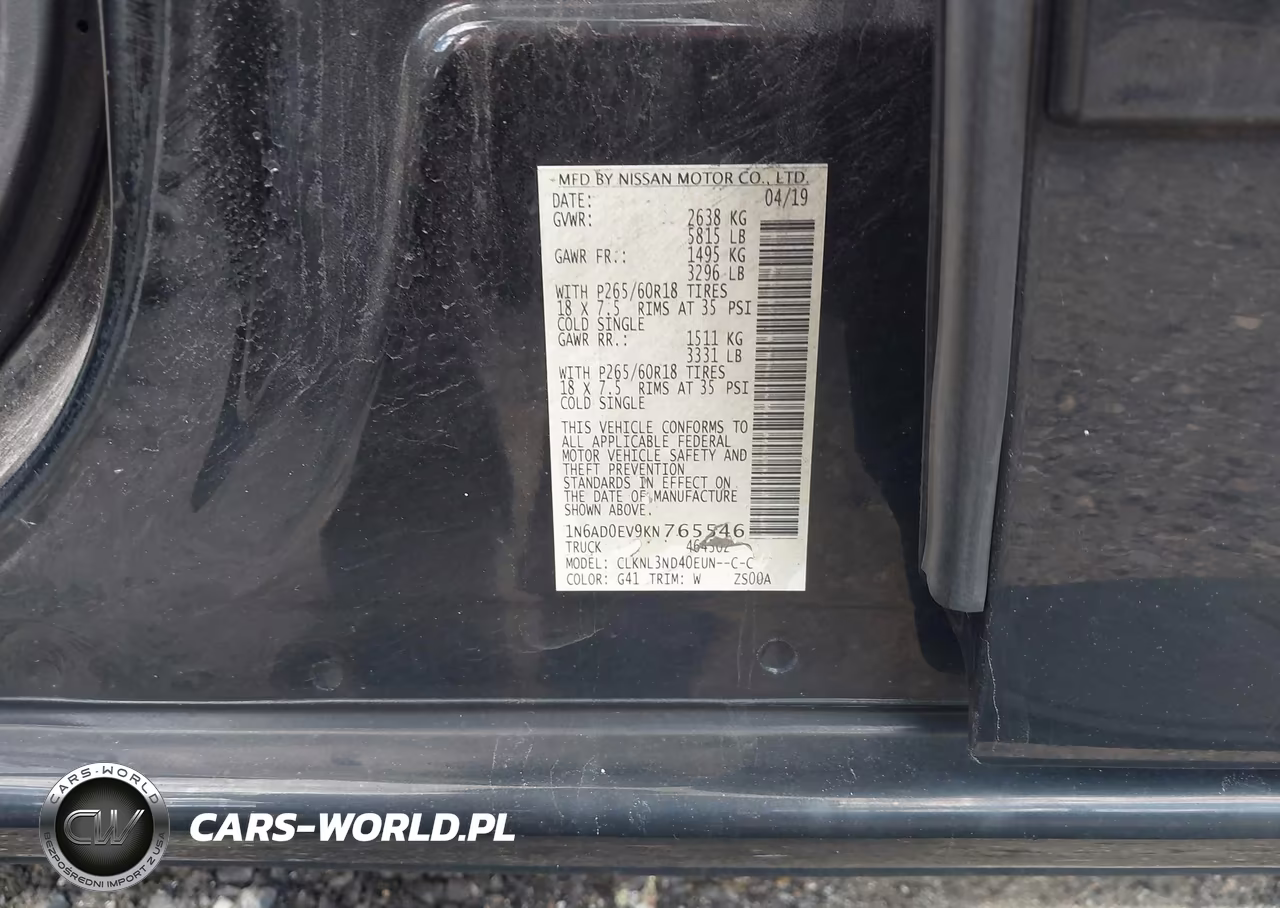 2019 Nissan Frontier Sl VIN:1N6AD0EV9KN765546 - 9