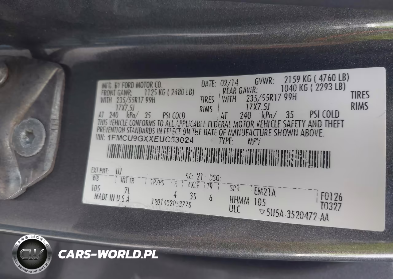 2014 Ford Escape Se VIN:1FMCU9GXXEUC53024 - 9