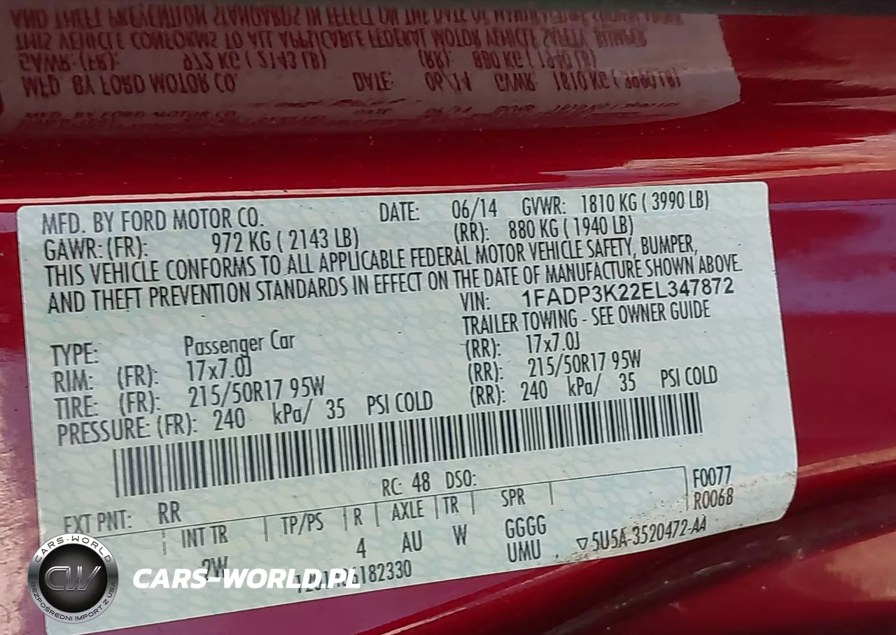 2014 Ford Focus Se VIN:1FADP3K22EL347872 - 9