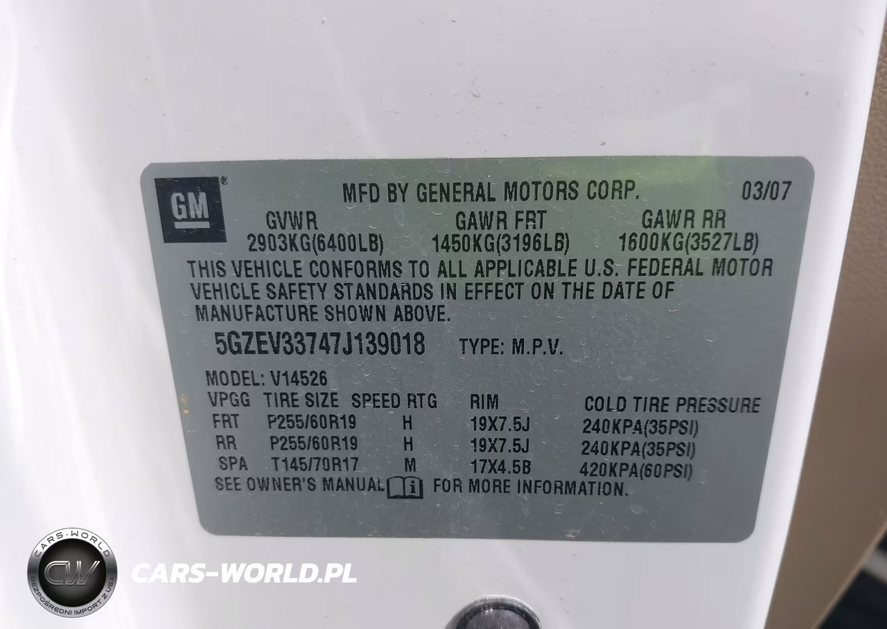 2007 Saturn Outlook Xr VIN:5GZEV33747J139018 - 9