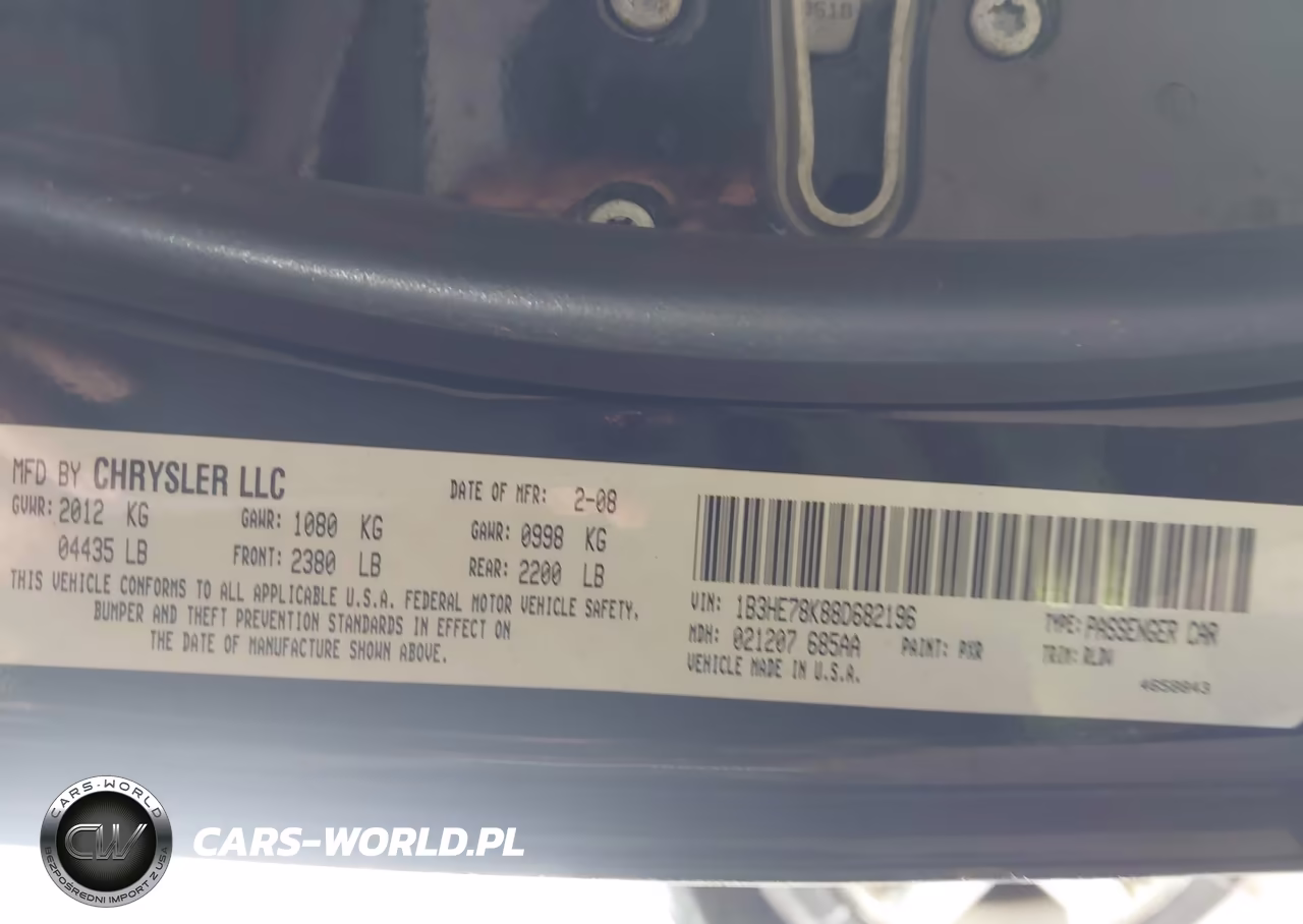 2008 Dodge Caliber R-T VIN:1B3HE78K88D682196 - 9