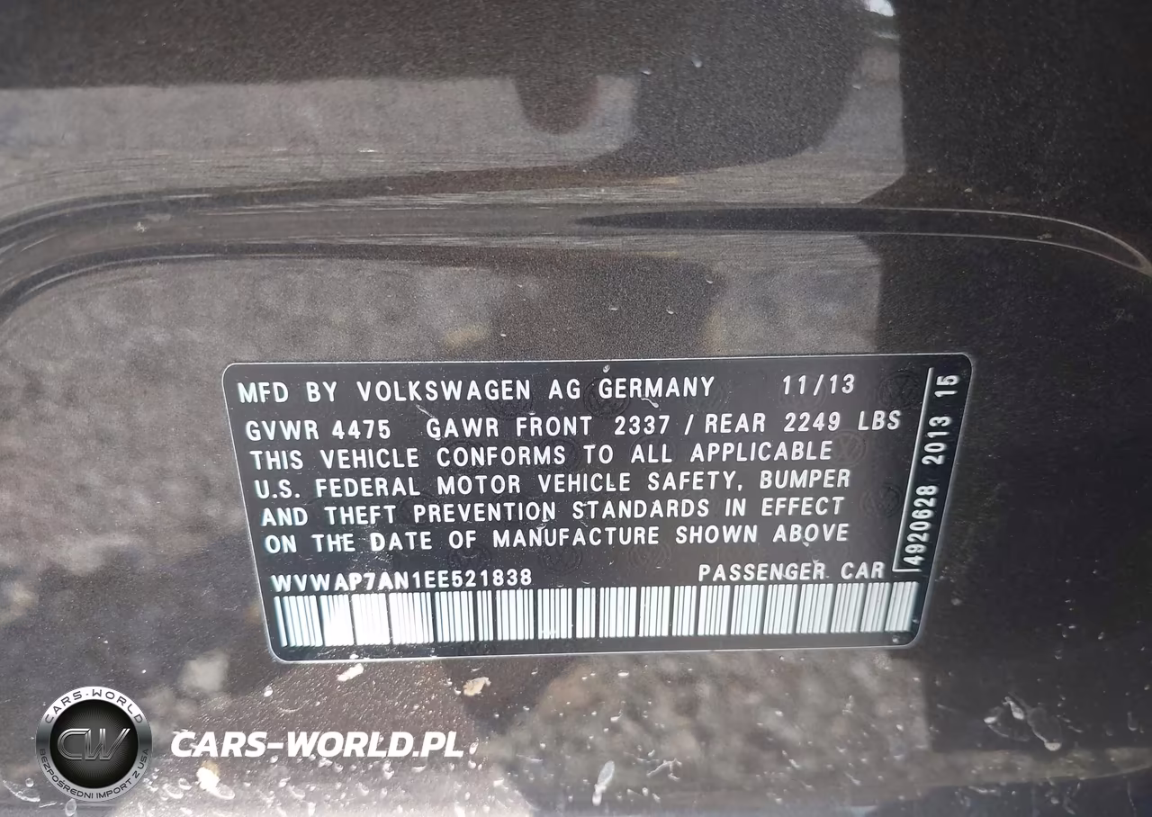2014 Volkswagen Cc 2.0T R-Line VIN:WVWAP7AN1EE521838 - 9