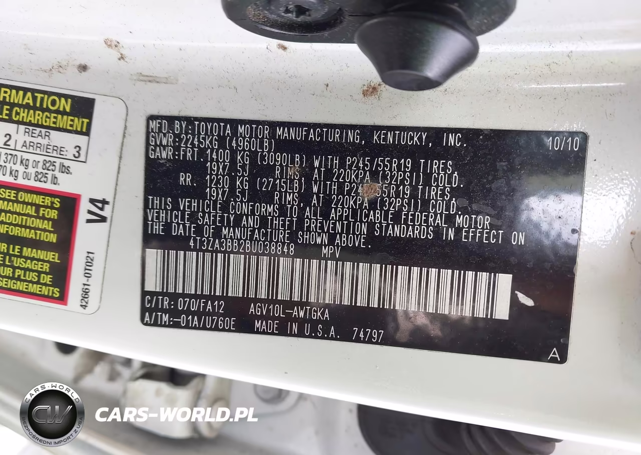 2011 Toyota Venza VIN:4T3ZA3BB2BU038848 - 9