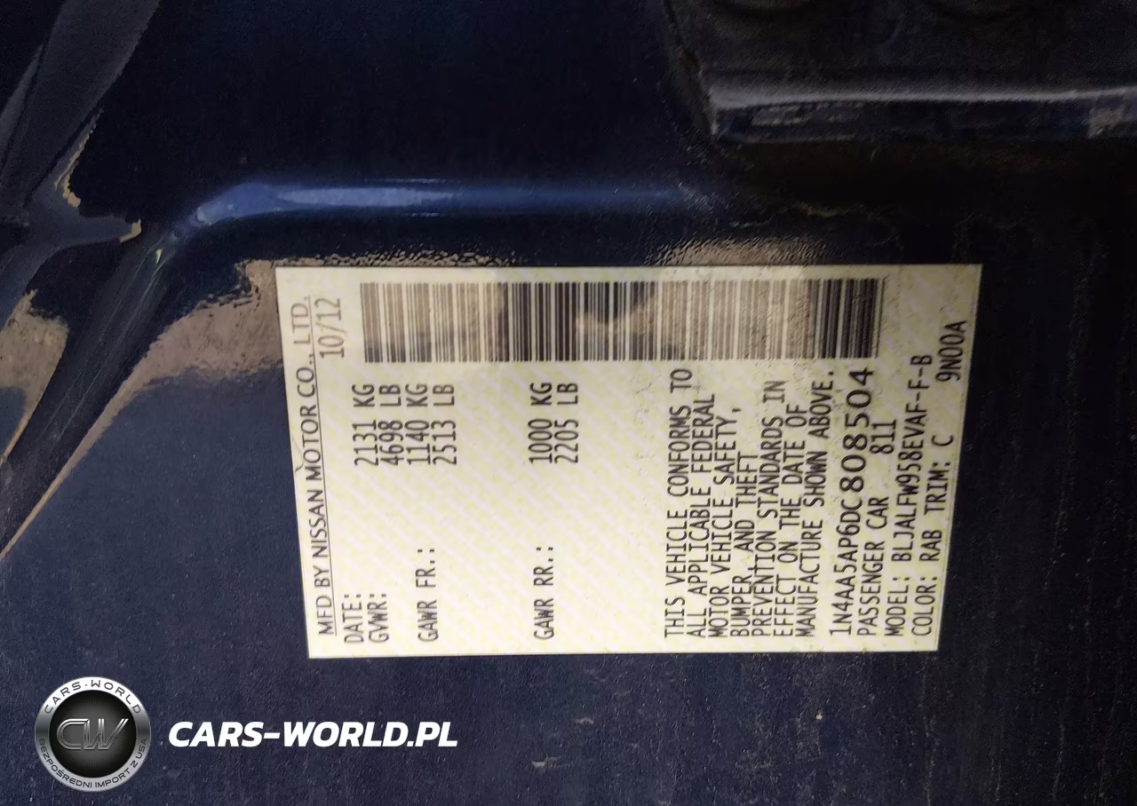 2013 Nissan Maxima 3.5 Sv VIN:1N4AA5AP6DC808504 - 9