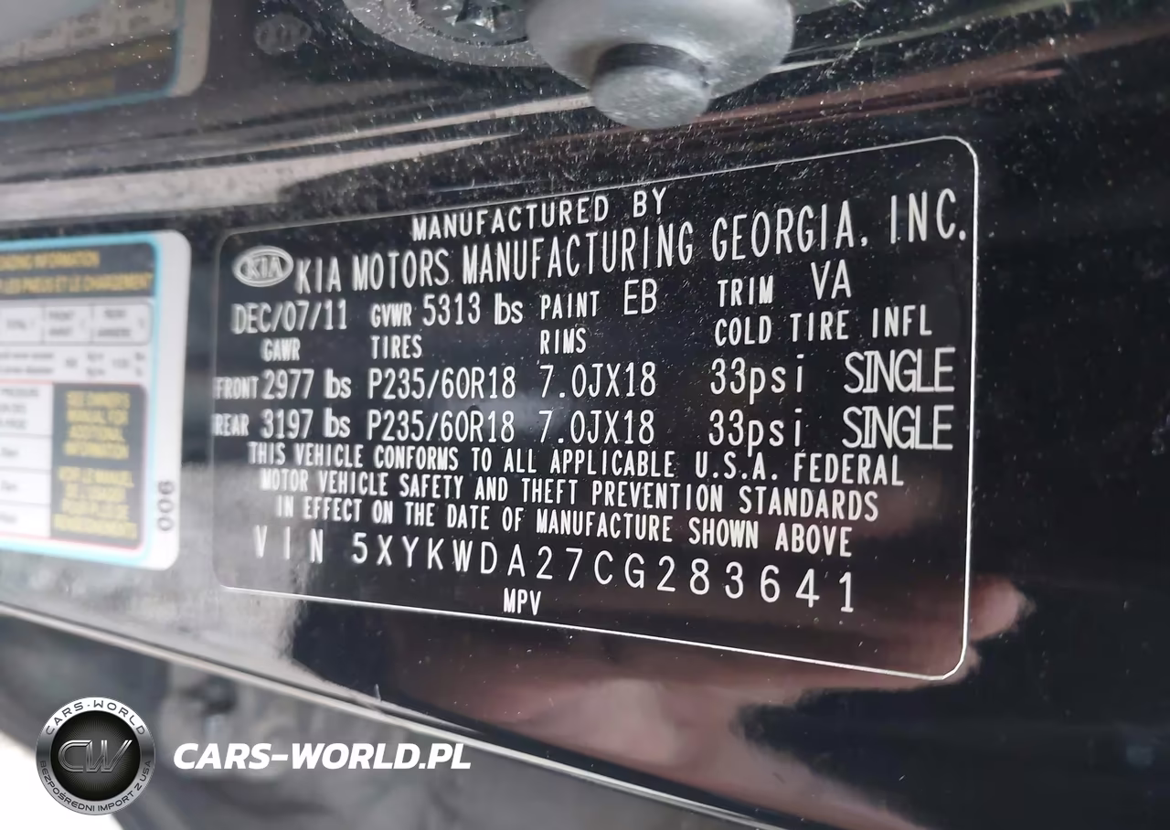 2012 Kia Sorento Sx V6 VIN:5XYKWDA27CG283641 - 9