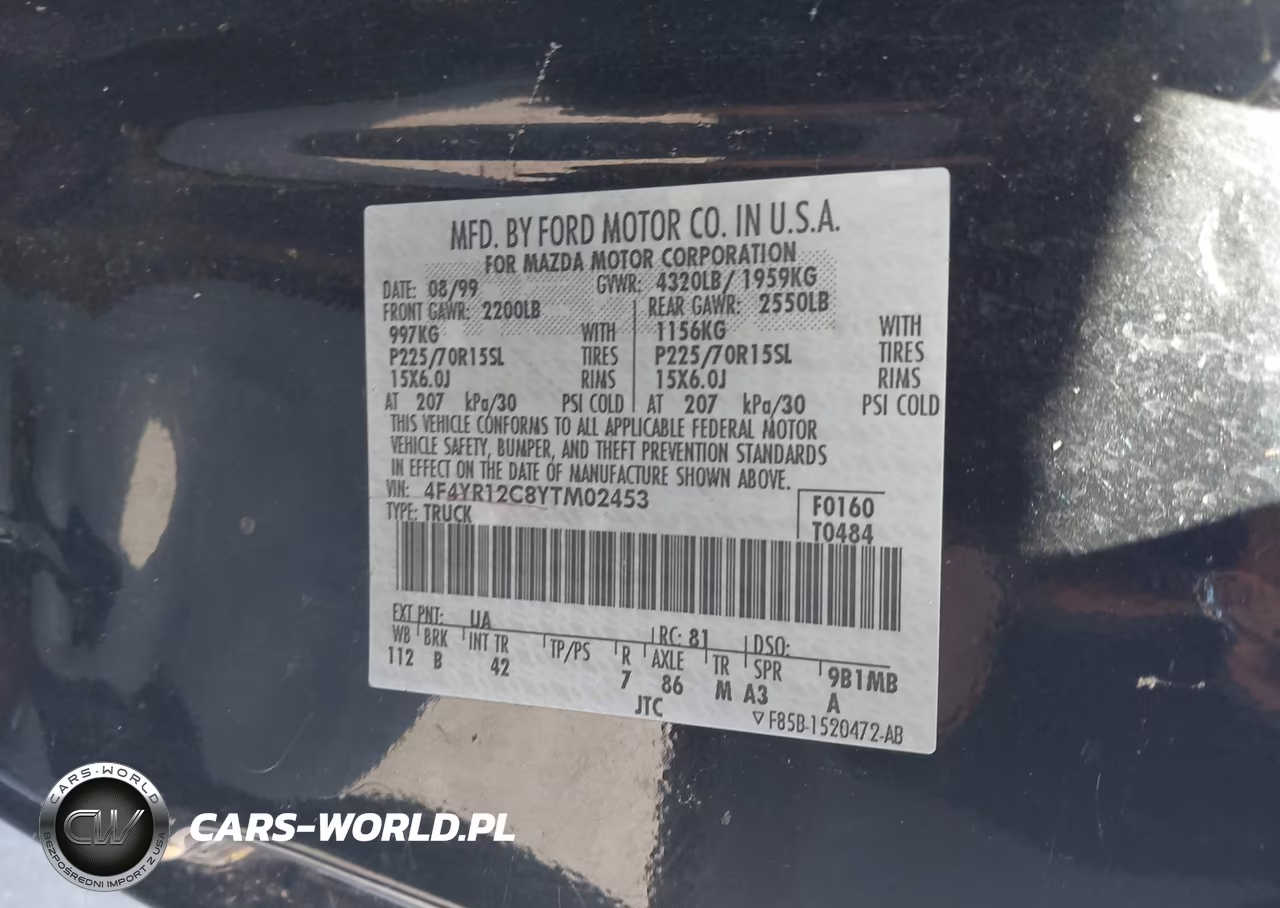 2000 Mazda B2500 Se-Sx VIN:4F4YR12C8YTM02453 - 9