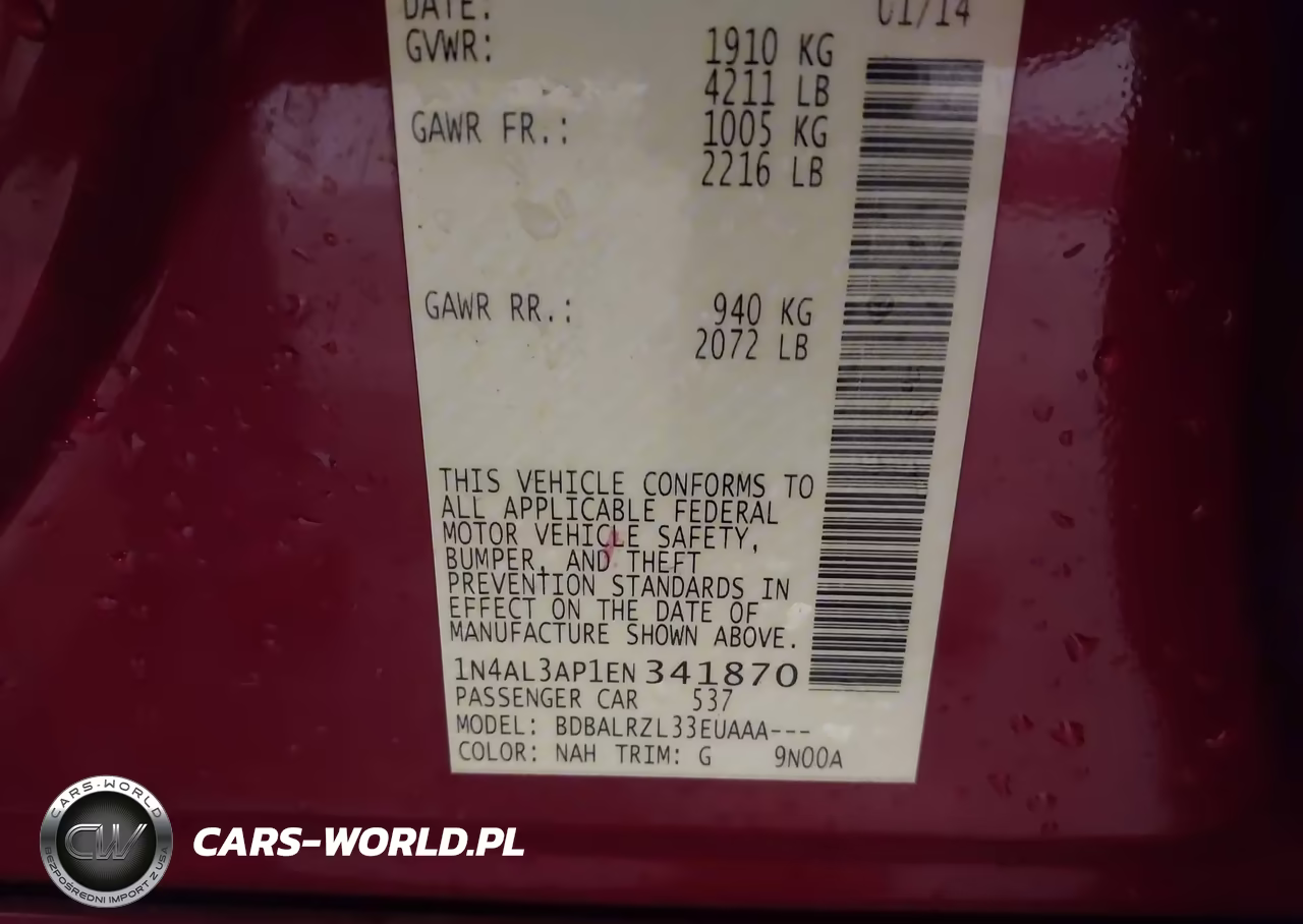 2014 Nissan Altima 2.5 S VIN:1N4AL3AP1EN341870 - 9