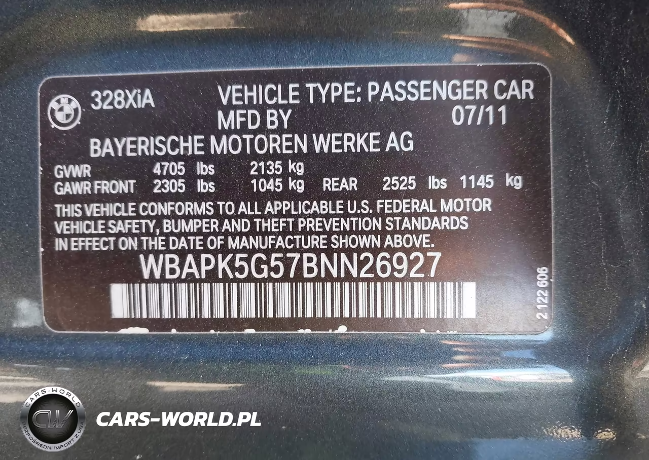 2011 BMW 328I xDrive VIN:WBAPK5G57BNN26927 - 9