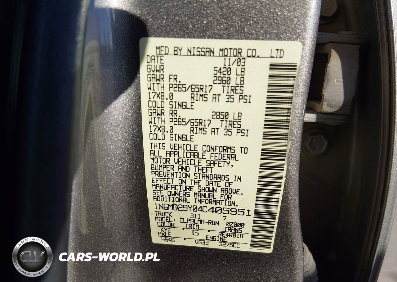 2004 Nissan Frontier Sc-V6 VIN:1N6MD29Y04C405951 - 9