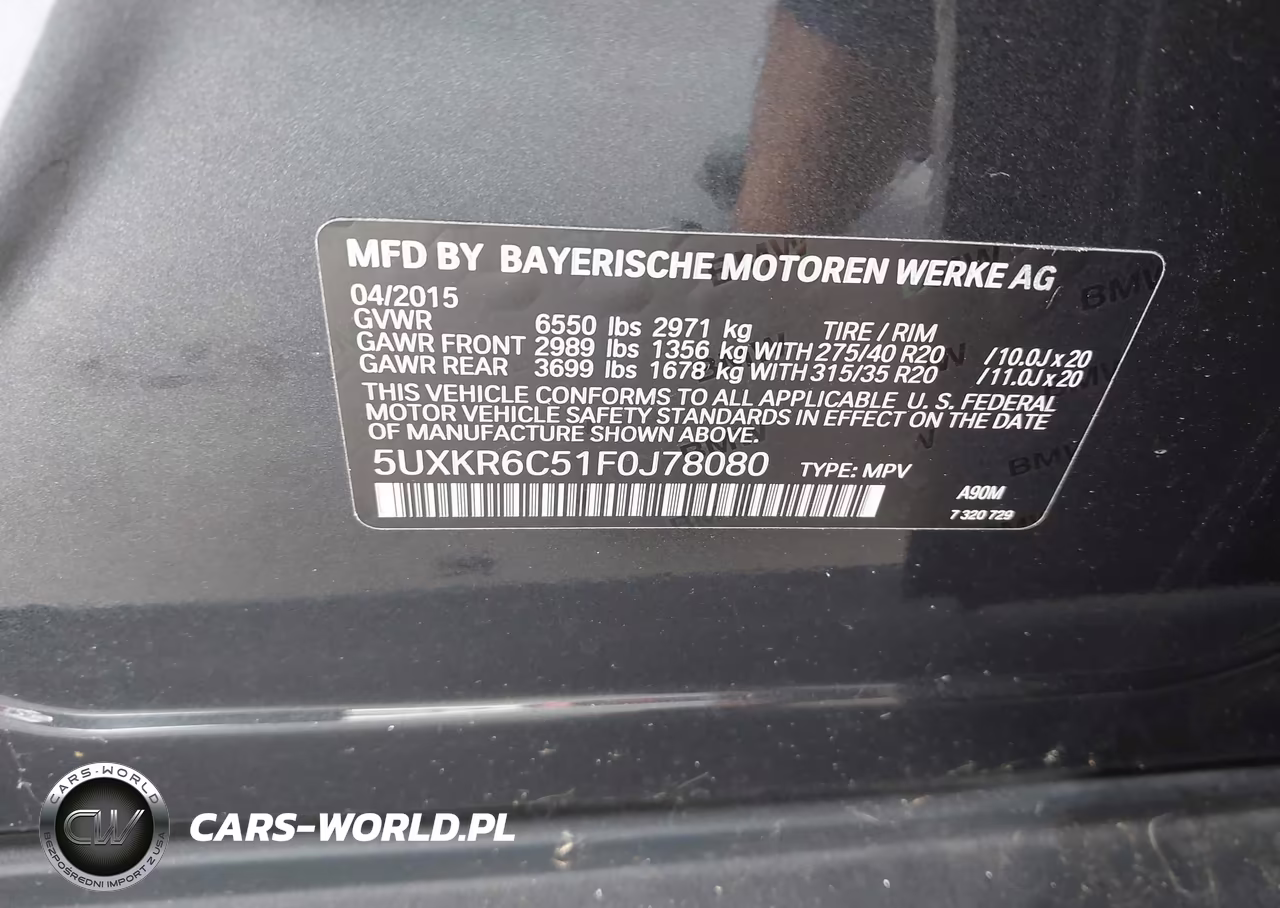 2015 BMW X5 xDrive50I VIN:5UXKR6C51F0J78080 - 9