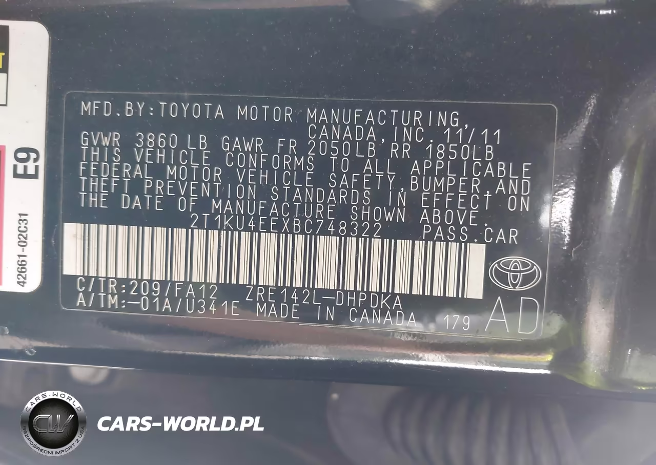 2011 Toyota Matrix VIN:2T1KU4EEXBC748322 - 9