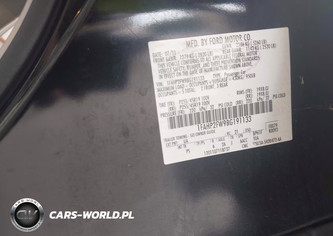 2011 Ford Taurus Limited VIN:1FAHP2FW9BG191133 - 9