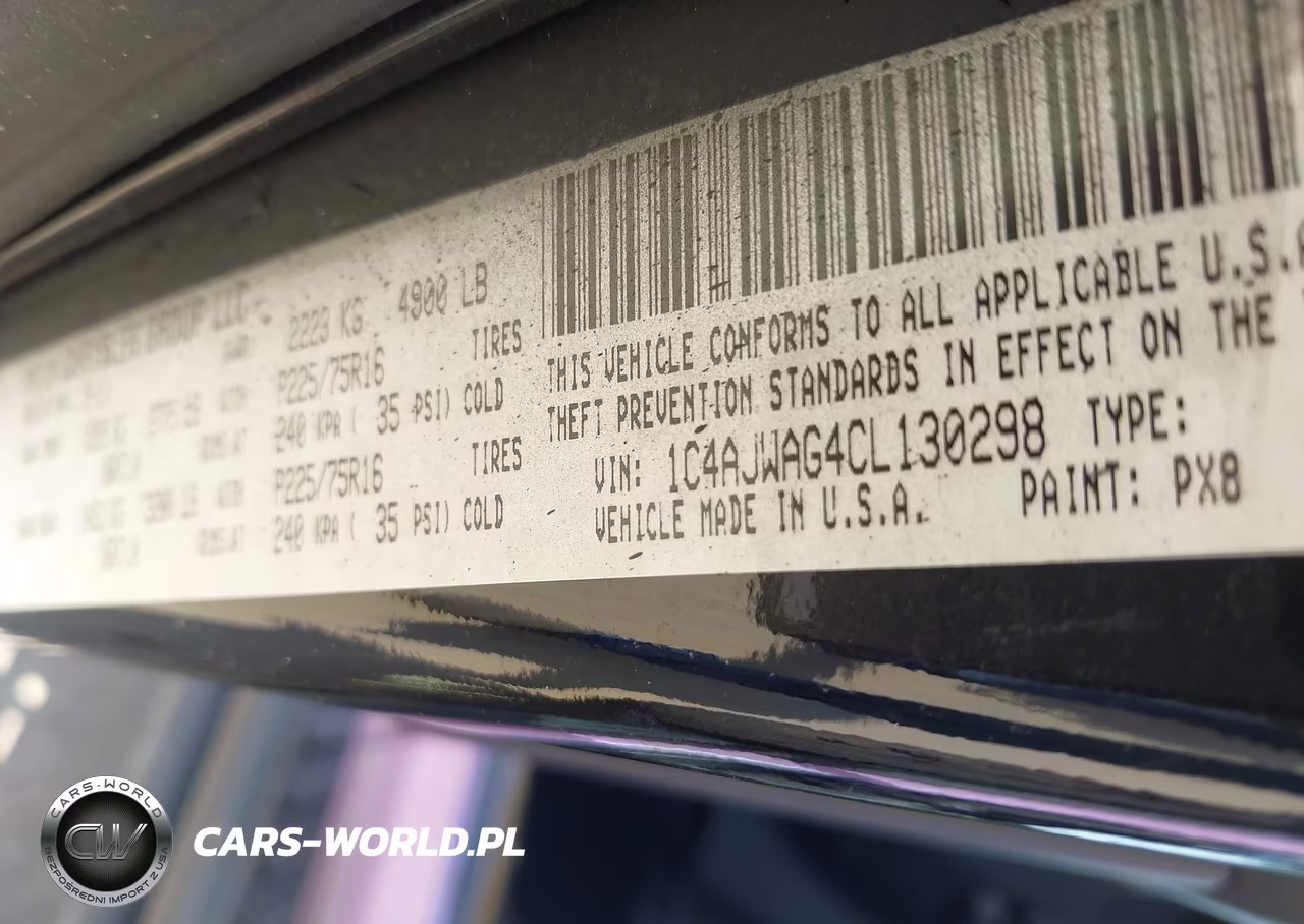 2012 Jeep Wrangler Sport VIN:1C4AJWAG4CL130298 - 9