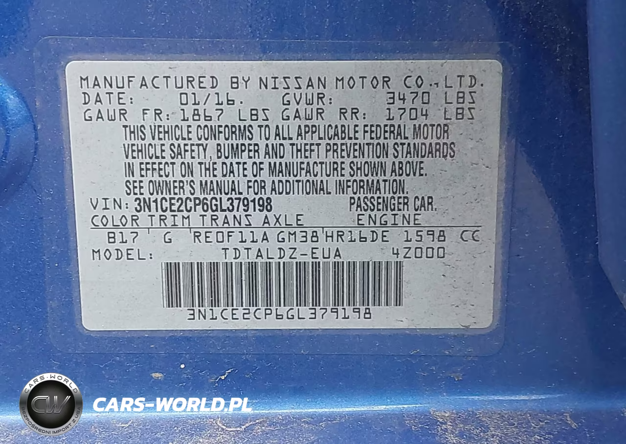 2016 Nissan Versa Note S (Sr)-S Plus-Sl-Sr-Sv VIN:3N1CE2CP6GL379198 - 9