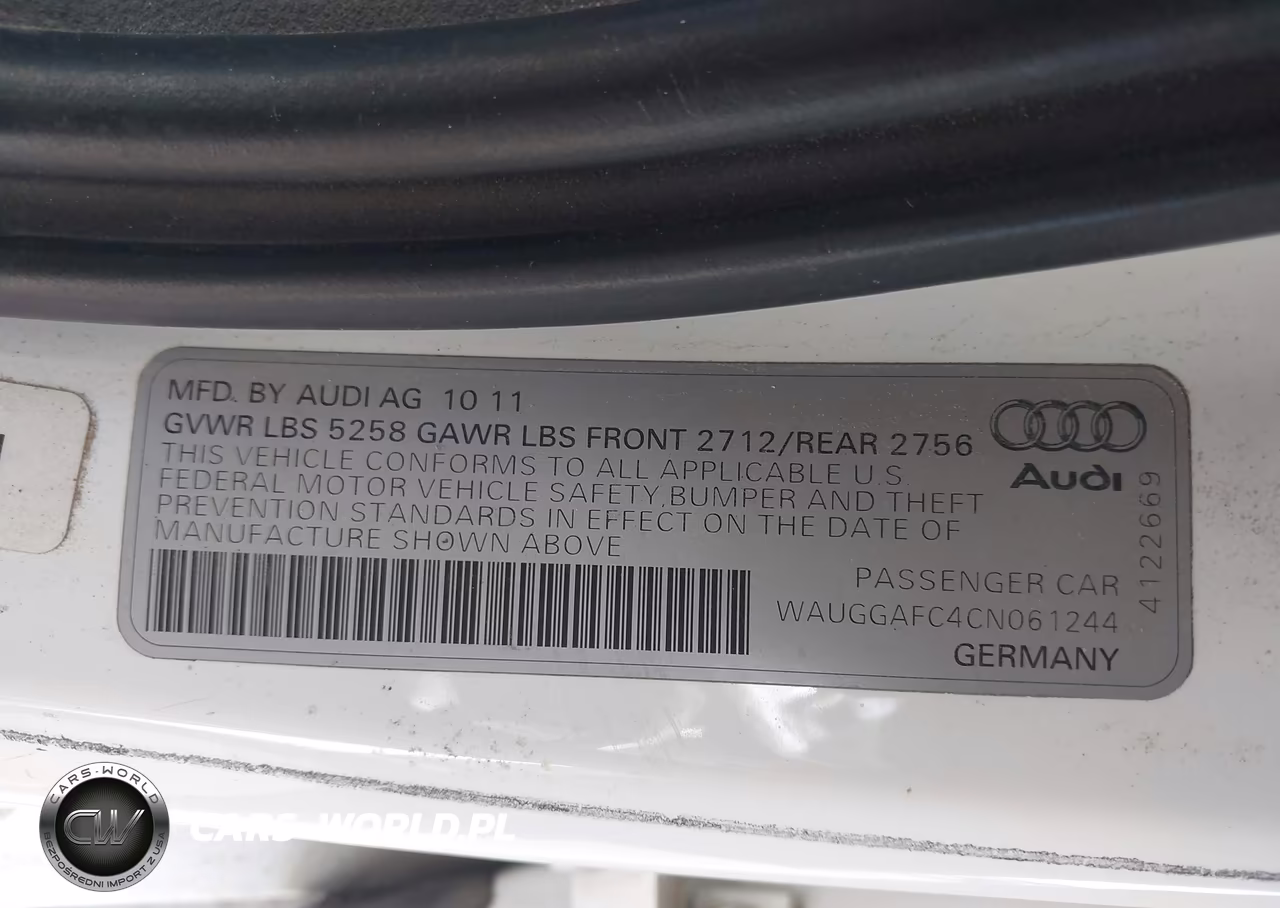 2012 Audi A6 3.0 Premium VIN:WAUGGAFC4CN061244 - 9