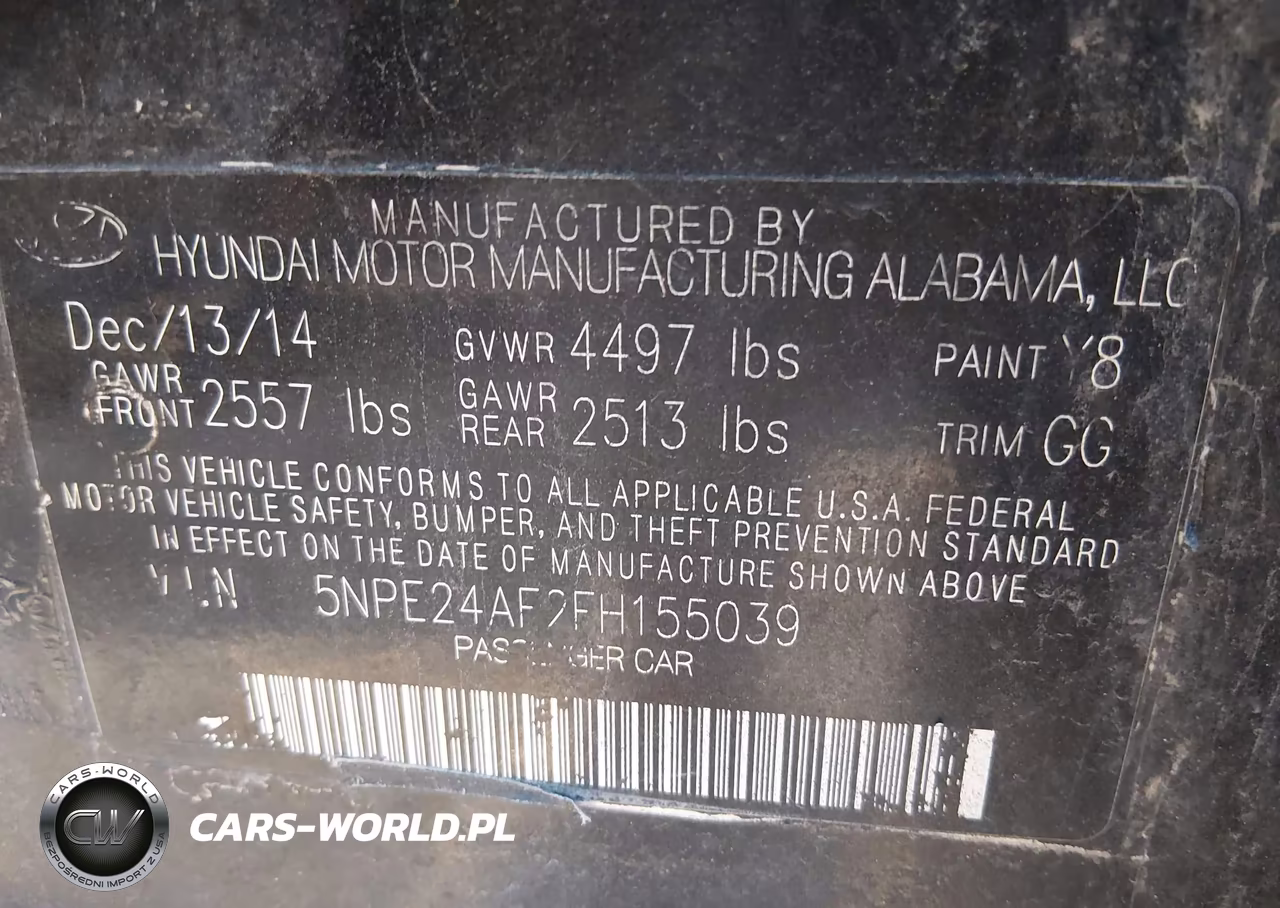 2015 Hyundai Sonata Se VIN:5NPE24AF2FH155039 - 9