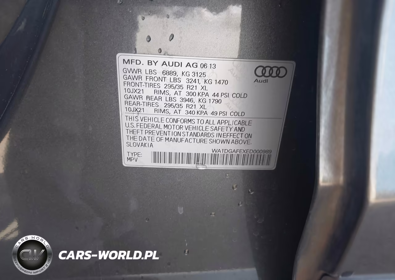 2014 Audi Q7 3.0T S Line Prestige VIN:WA1DGAFEXED000989 - 9
