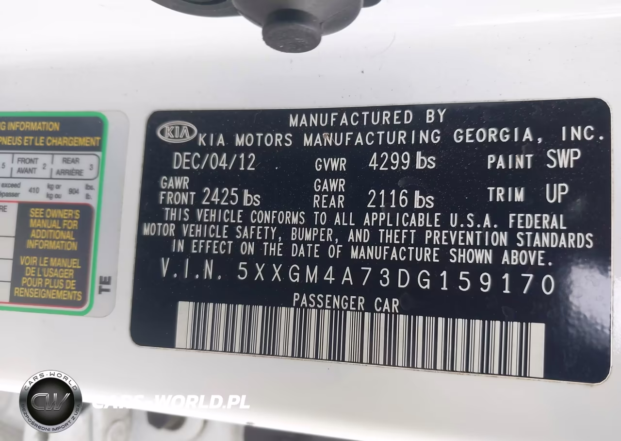 2013 Kia Optima Lx VIN:5XXGM4A73DG159170 - 9