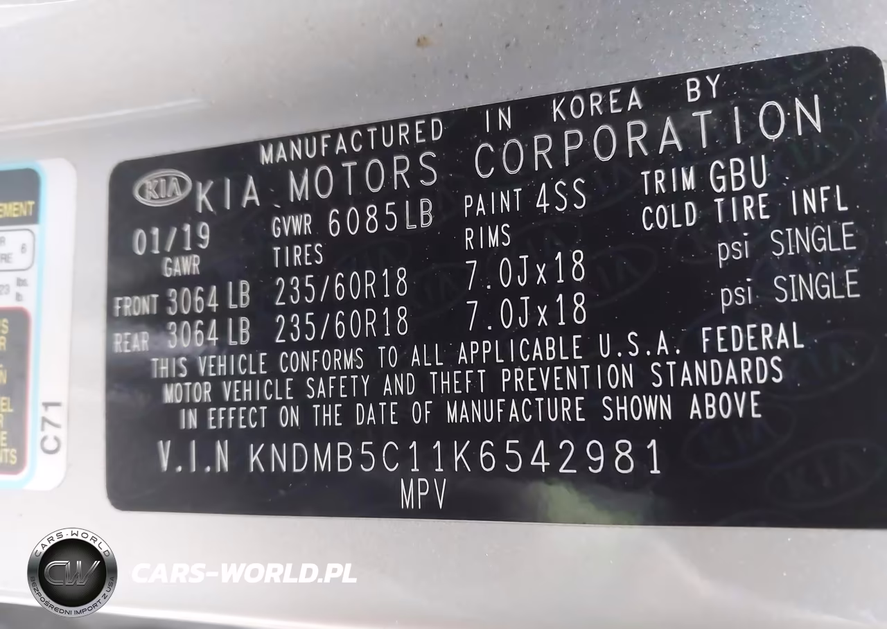 2019 Kia Sedona Ex VIN:KNDMB5C11K6542981 - 9