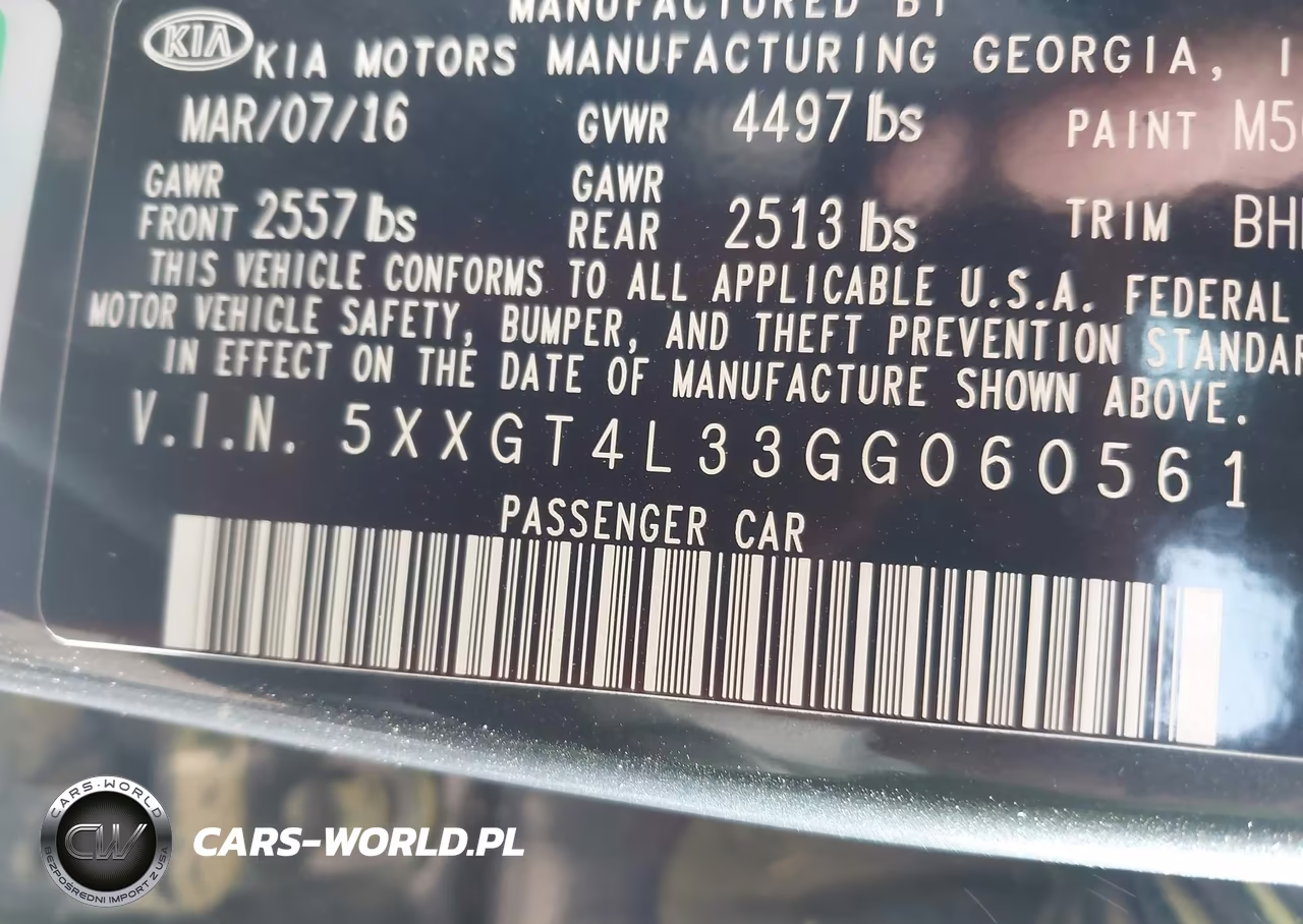 2016 Kia Optima Lx VIN:5XXGT4L33GG060561 - 9