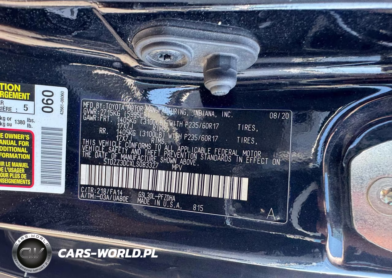 2020 Toyota Sienna L VIN:5TDZZ3DCXLS083327 - 9