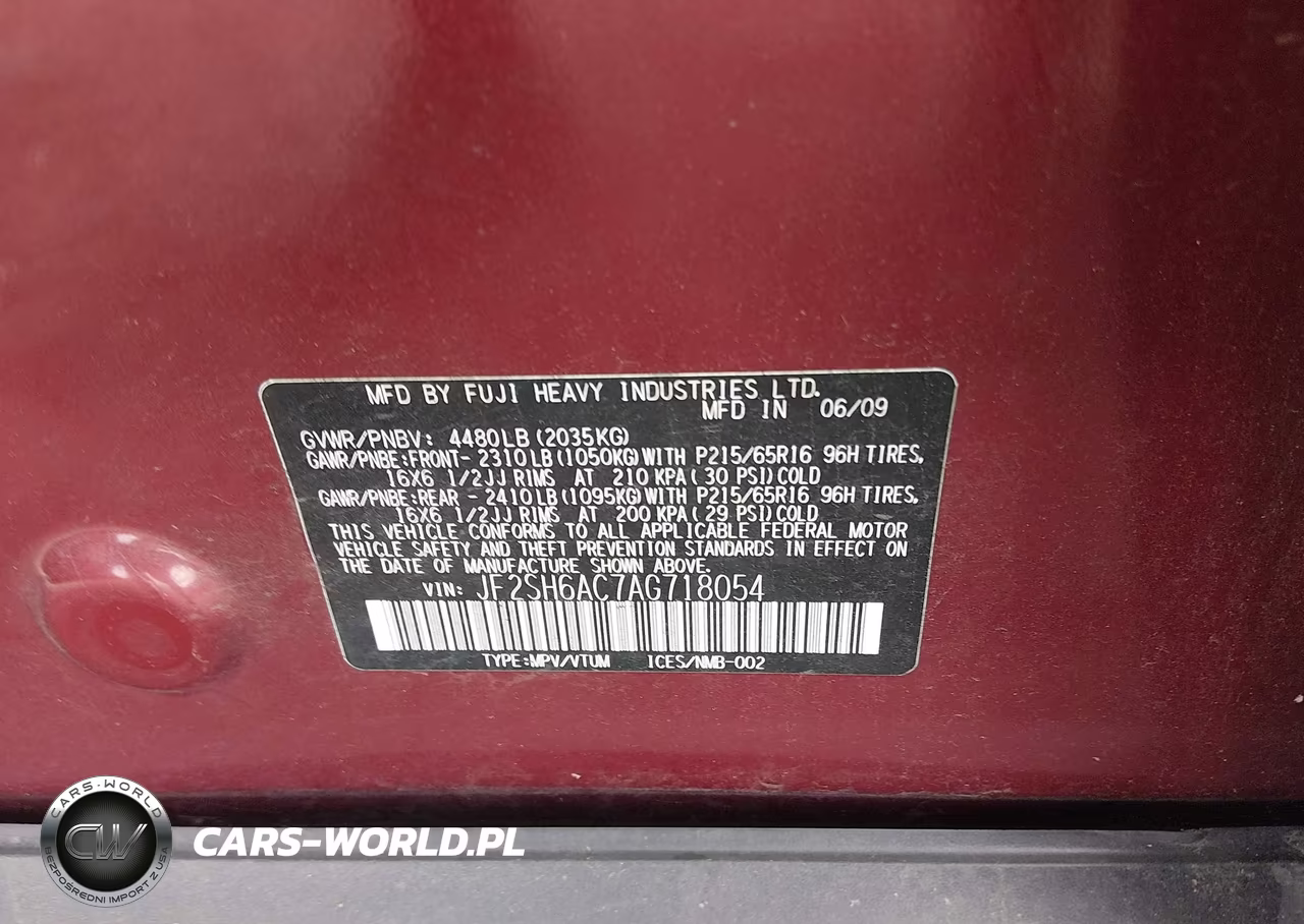 2010 Subaru Forester 2.5X VIN:JF2SH6AC7AG718054 - 9