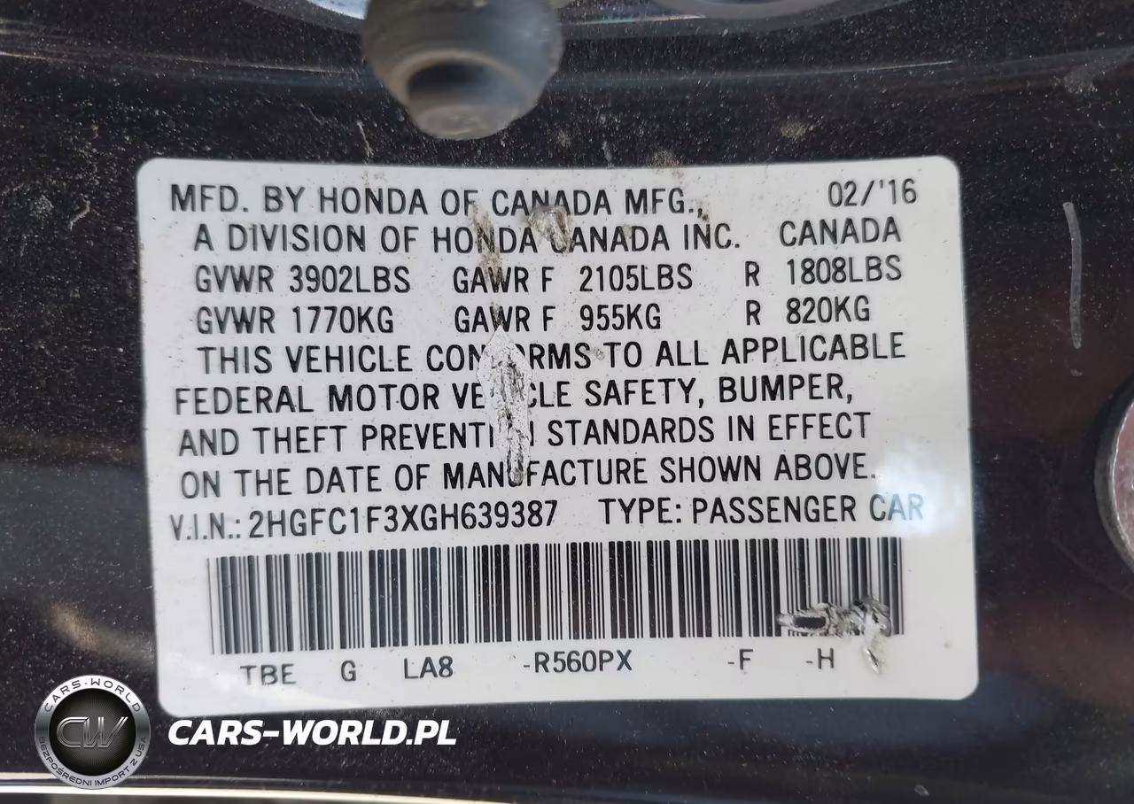 2016 Honda Civic Ex-T VIN:2HGFC1F3XGH639387 - 9