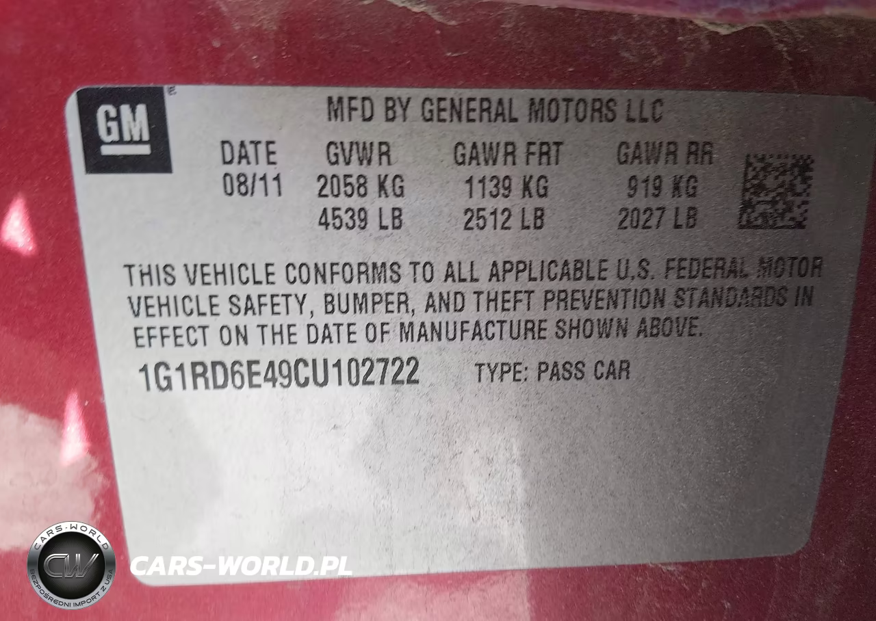 2012 Chevrolet Volt VIN:1G1RD6E49CU102722 - 9