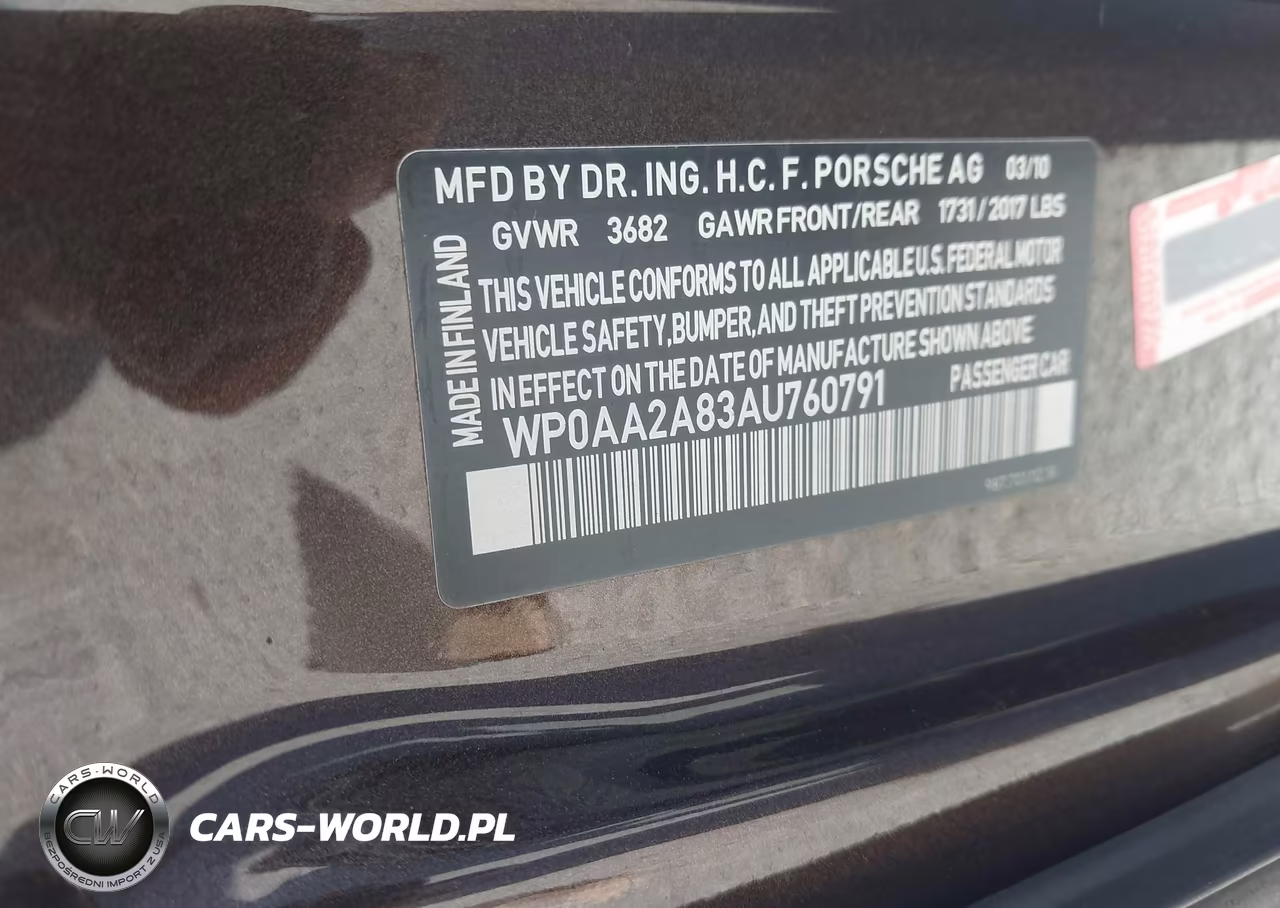 2010 Porsche Cayman VIN:WP0AA2A83AU760791 - 9