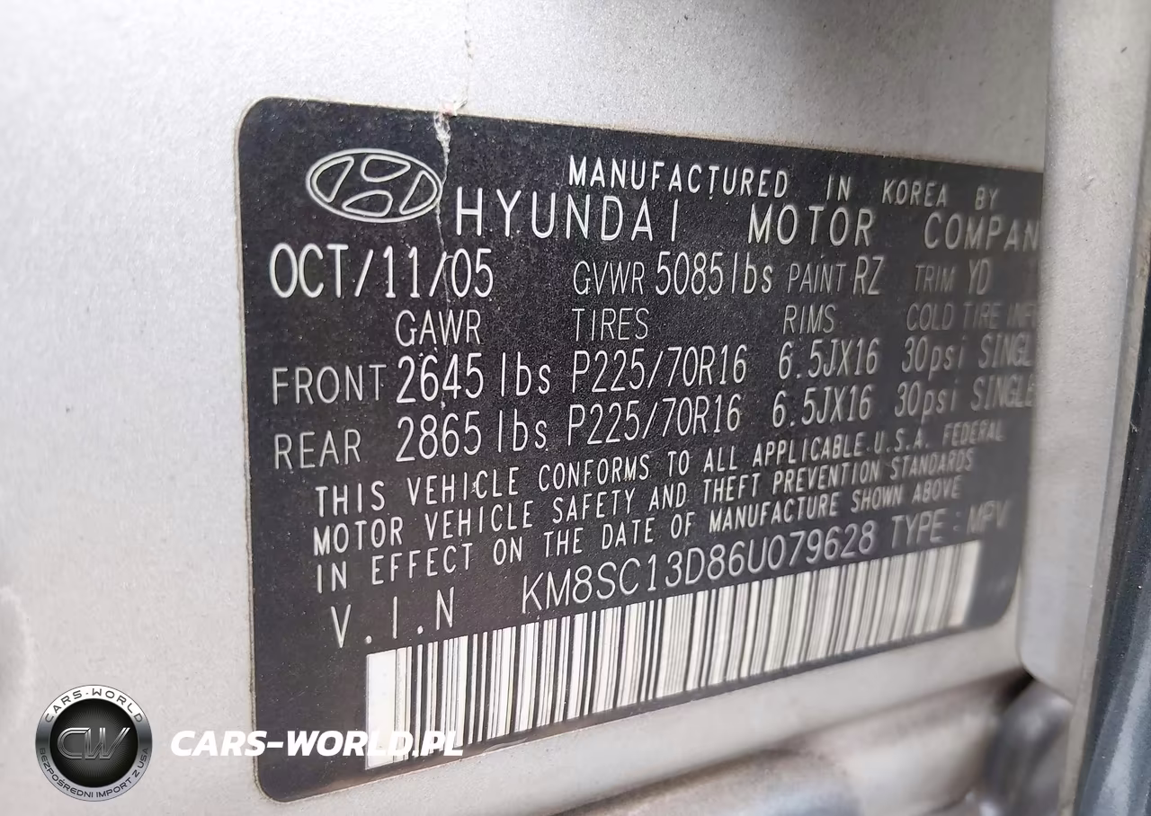 2006 Hyundai Santa Fe Gls VIN:KM8SC13D86U079628 - 9