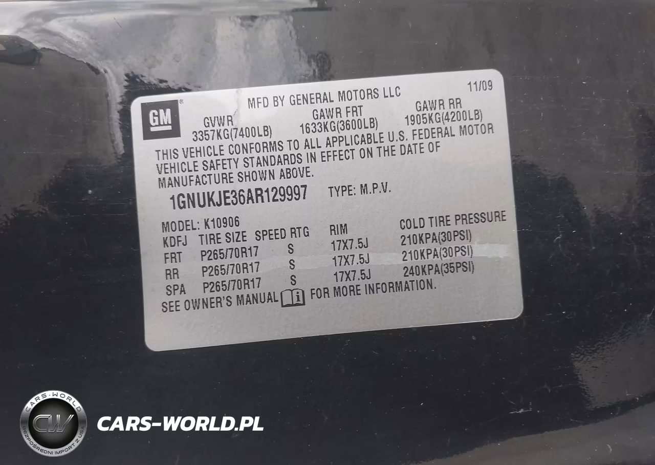 2010 Chevrolet Suburban 1500 Lt1 VIN:1GNUKJE36AR129997 - 9