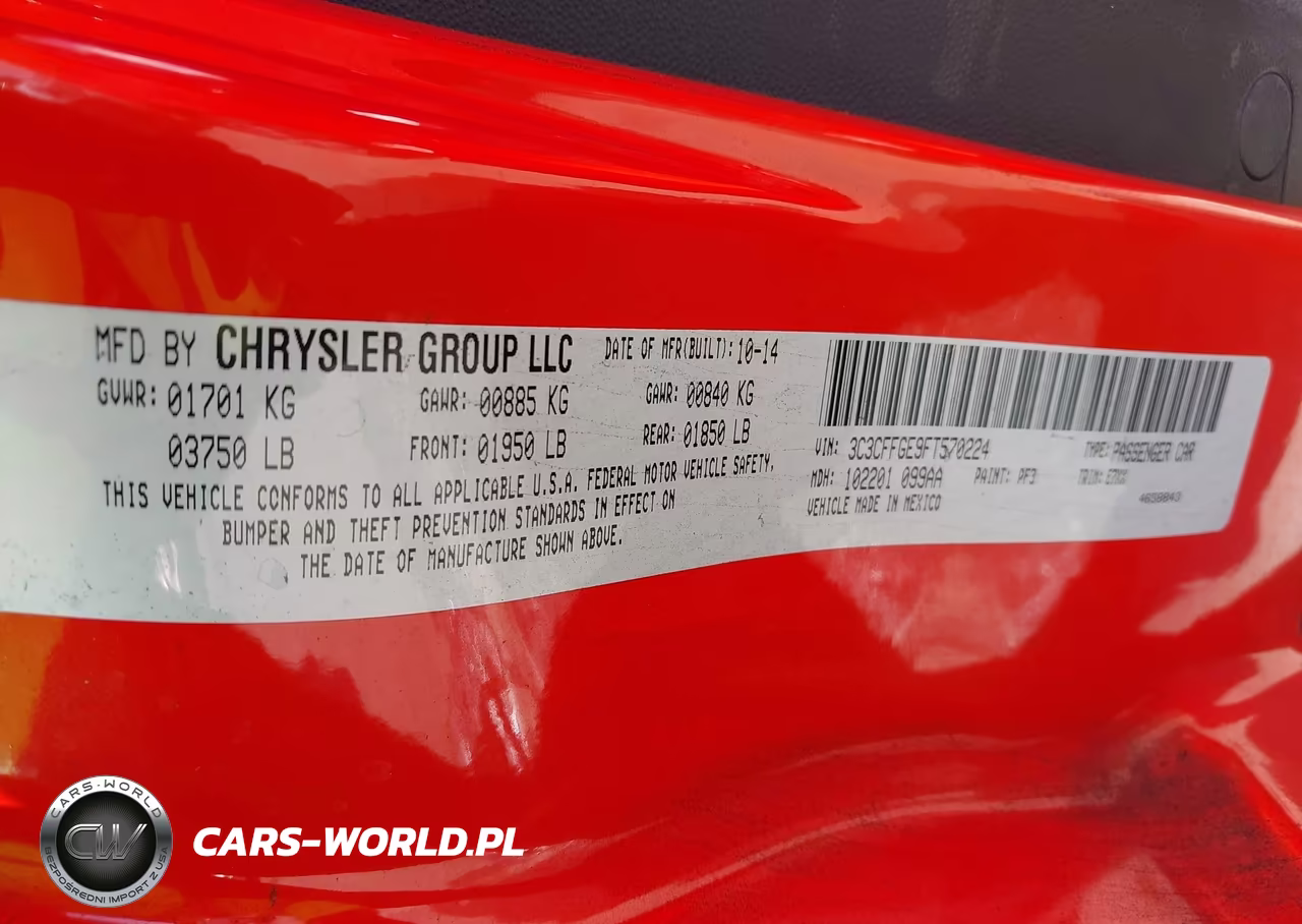 2015 Fiat 500E Battery Electric VIN:3C3CFFGE9FT570224 - 9