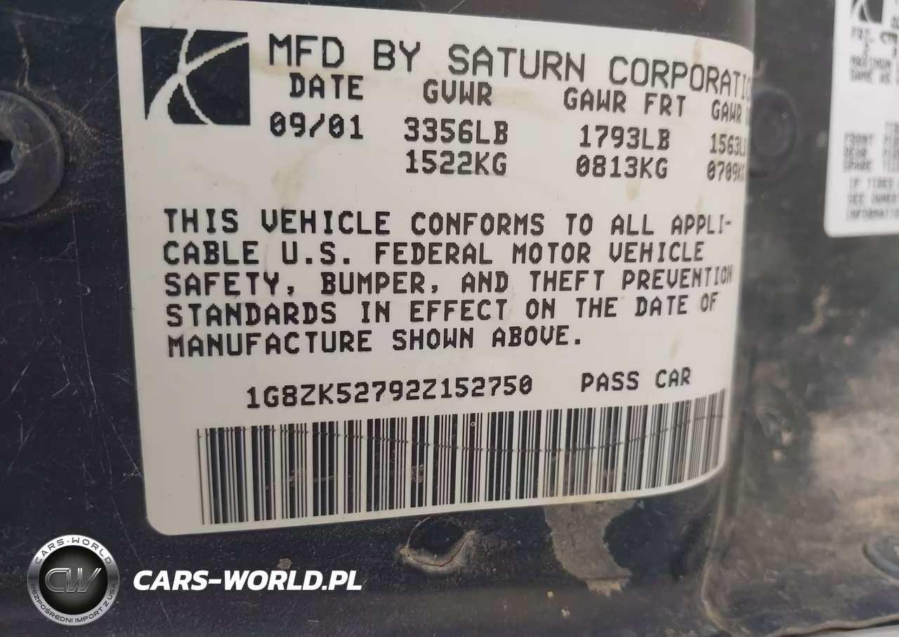 2002 Saturn S-Series Sl2 VIN:1G8ZK52792Z152750 - 9