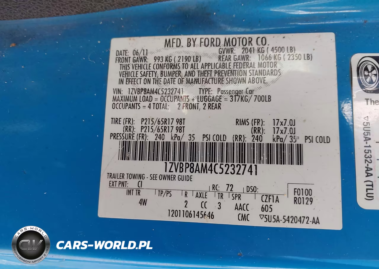 2012 Ford Mustang V6 Premium VIN:1ZVBP8AM4C5232741 - 9