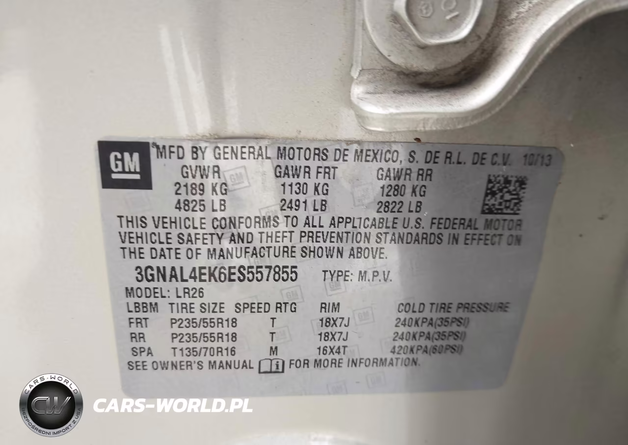 2014 Chevrolet Captiva Sport Ltz VIN:3GNAL4EK6ES557855 - 9